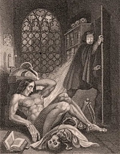 1831 frontispiece to Mary Shelley’s Frankenstein